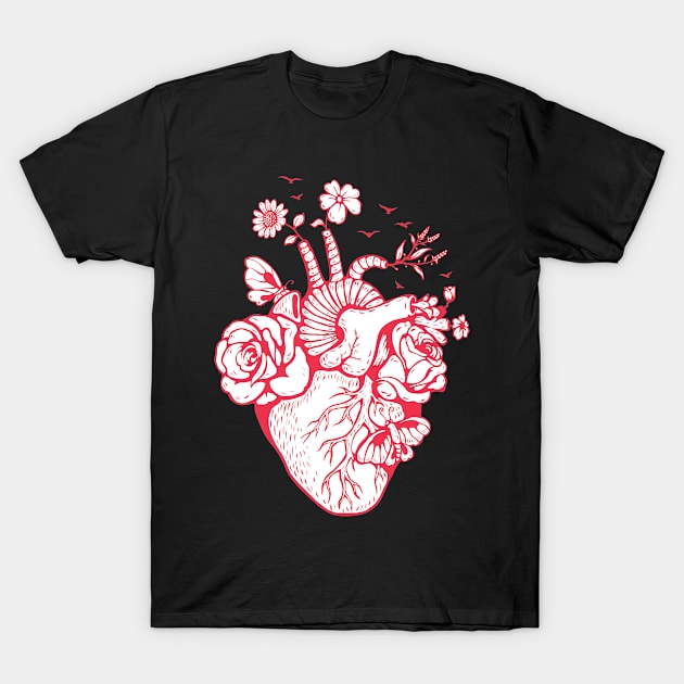 Flower Heart T-Shirt by saigon199x